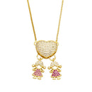 Mother's Necklace with Family Figure 