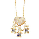 Mother's Necklace with Family Figure 