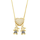 Mother's Necklace with Family Figure 