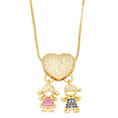 Mother's Necklace with Family Figure 